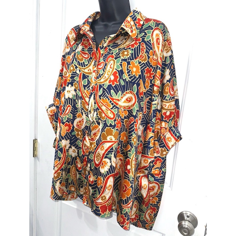 EE:Some Floral Paisley Print Women's Top - Multicolor - Picture 3 of 7